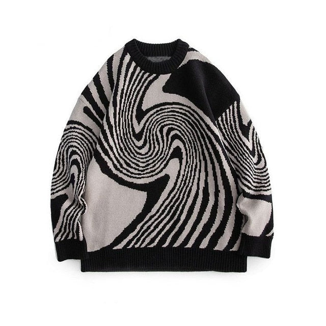 Aesthetic Harajuku Swirl Vintage Knitted Sweater