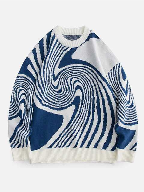 Aesthetic Harajuku Swirl Vintage Knitted Sweater
