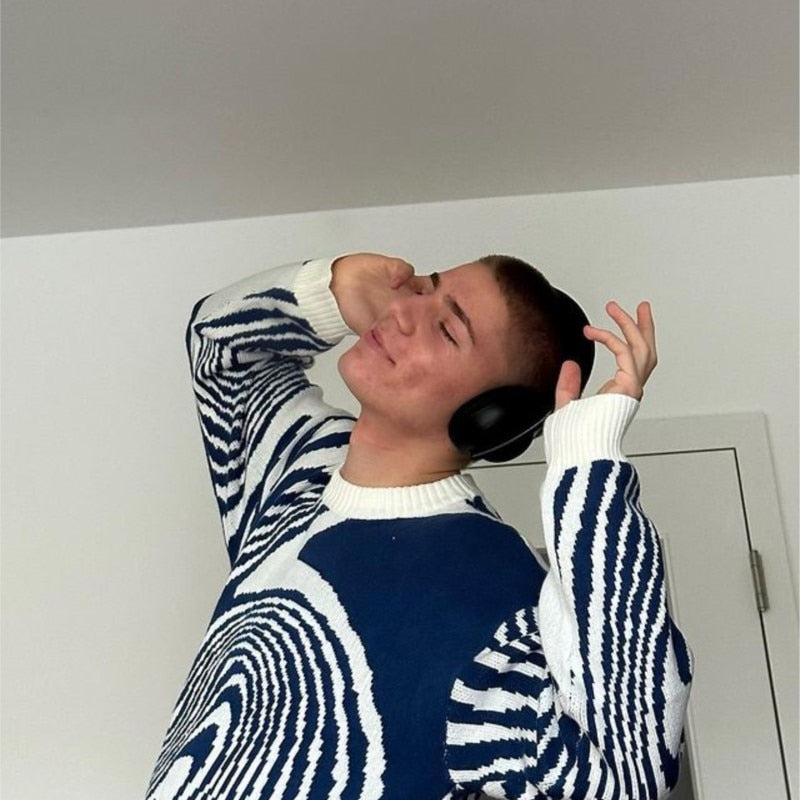 Aesthetic Harajuku Swirl Vintage Knitted Sweater