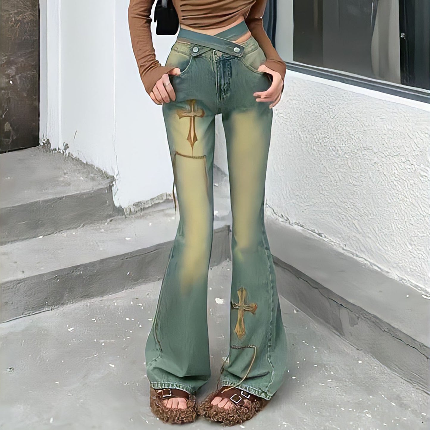 Vintage Y2K Streetwear Flare Jeans